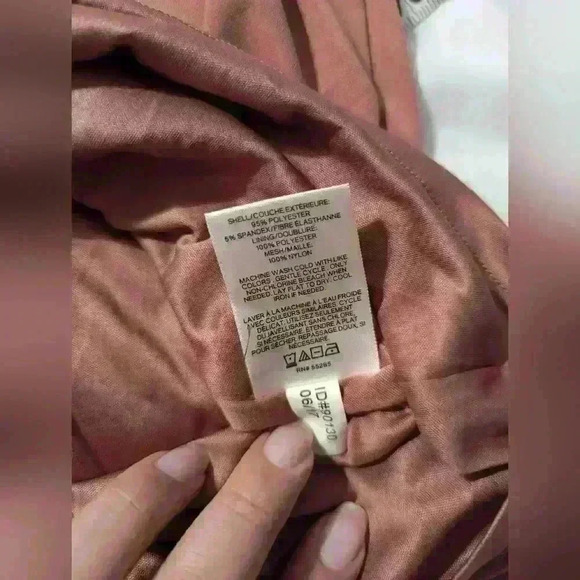 Express Mauve Bodycon Ruffle and Lace Sleeve Dress Size M - Picture 8 of 12